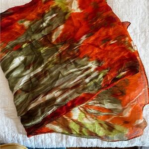 Talbots Rust, Olive & Orange Long Lightweight Scarf